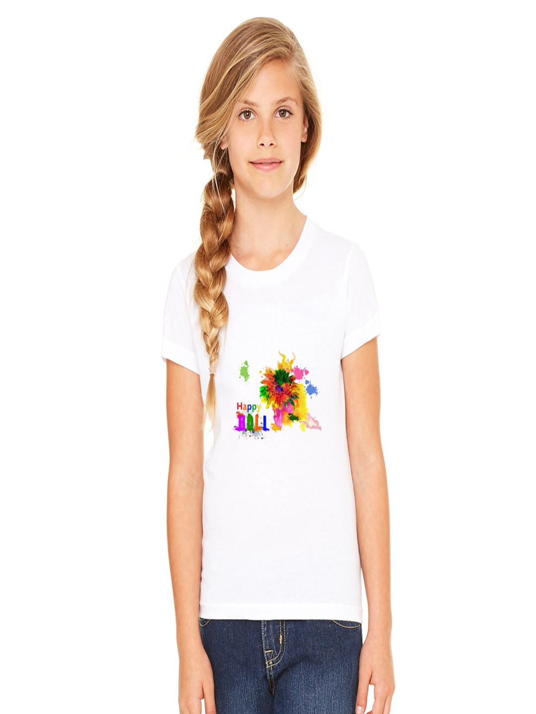 

SHUBHAM DESIGNER GALLERY Girls Typography Printed Round Neck T-shirt, White