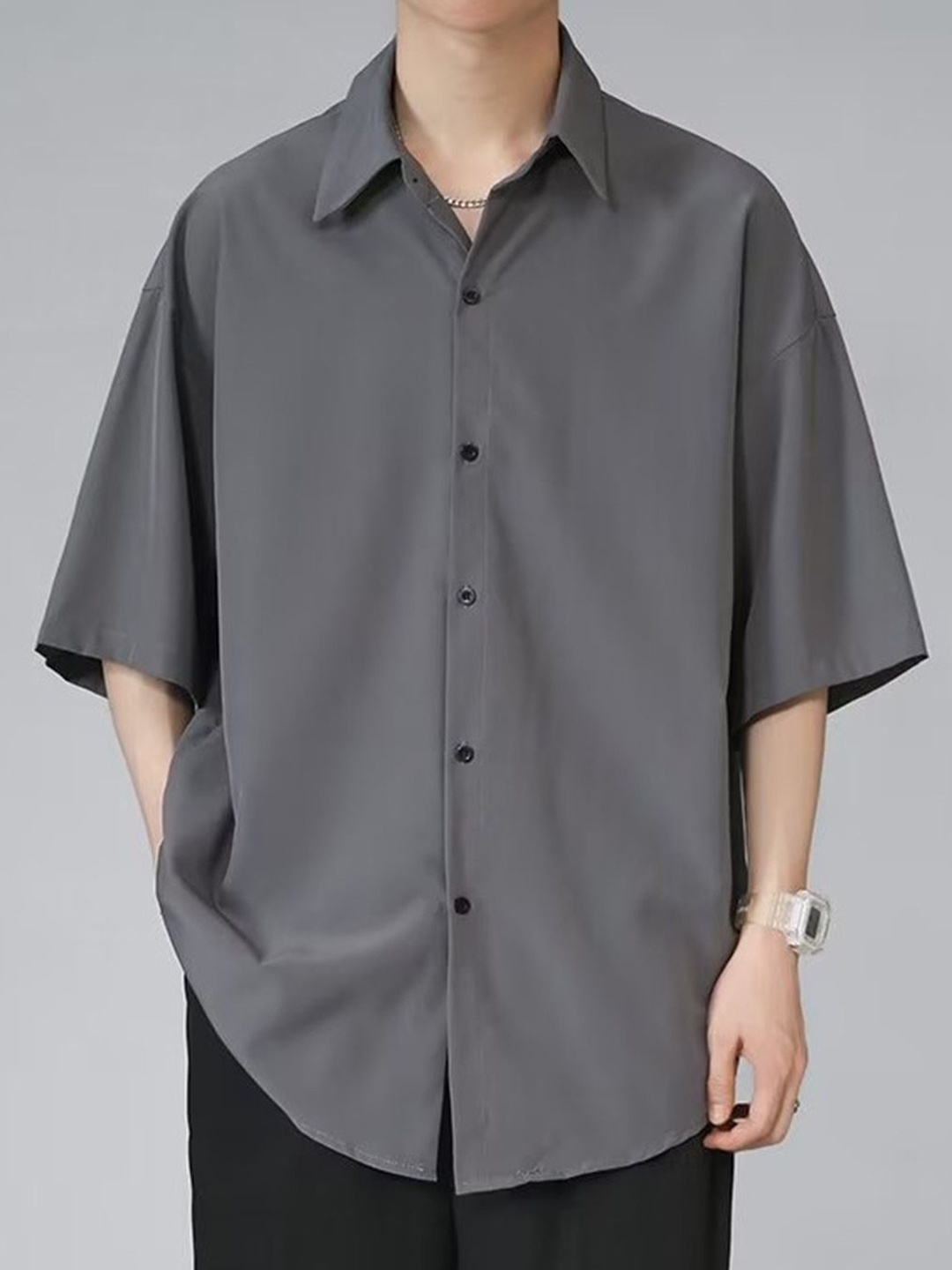 

HERE&NOW Men Opaque Casual Shirt, Grey