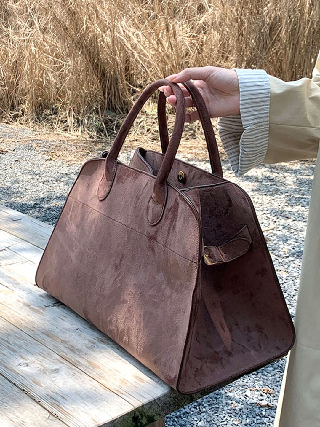 

StyleCast Women Textured Structured Handheld Bag, Brown