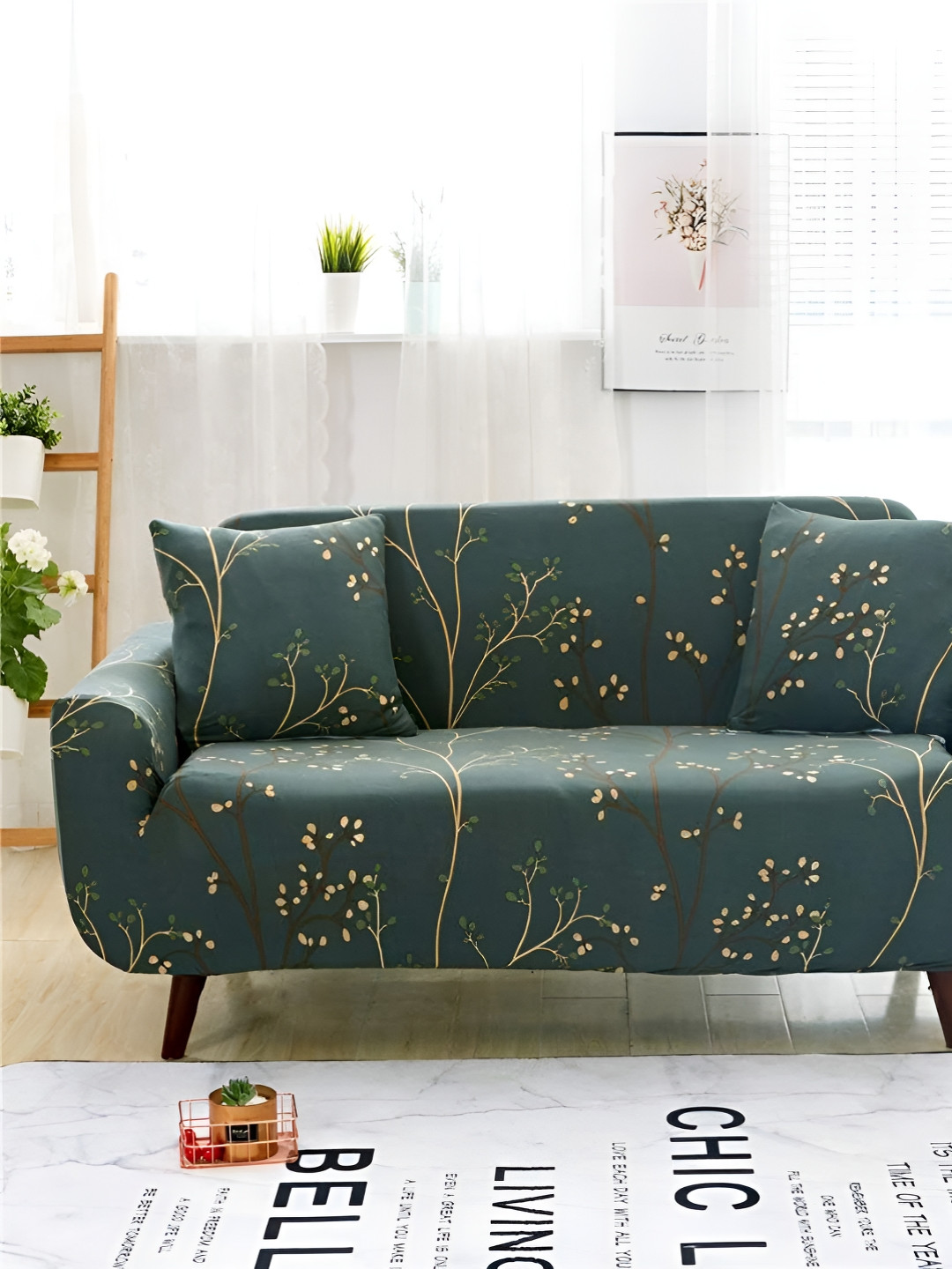 

KriShyam Green Printed 4 Seater Sofa Cover