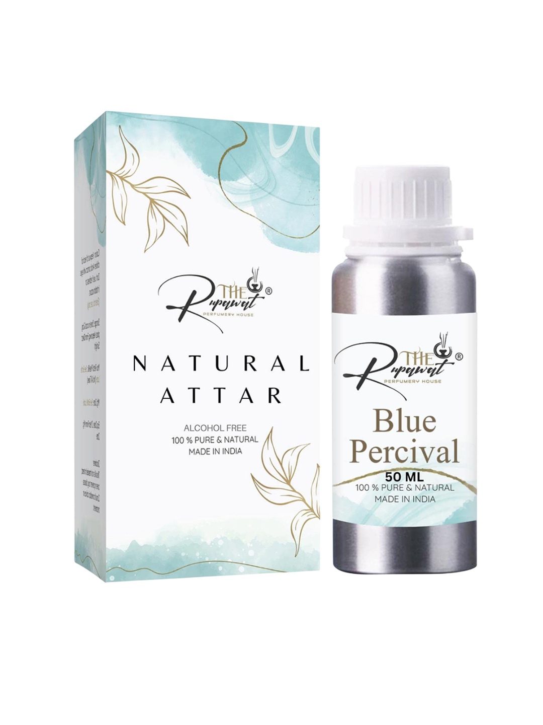 

THE RUPAWAT Perfumery House Blue Percival Natural & Alcohol-Free Attar - 50 ml, Transparent