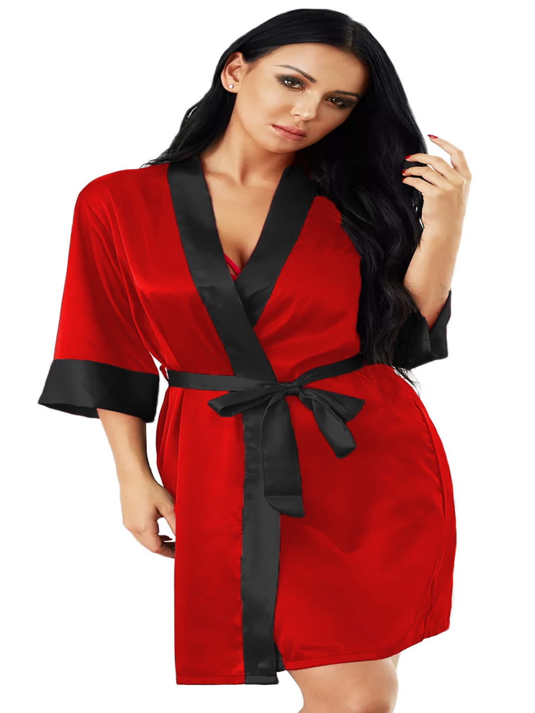 

Xs and Os Satin Baby Doll, Red