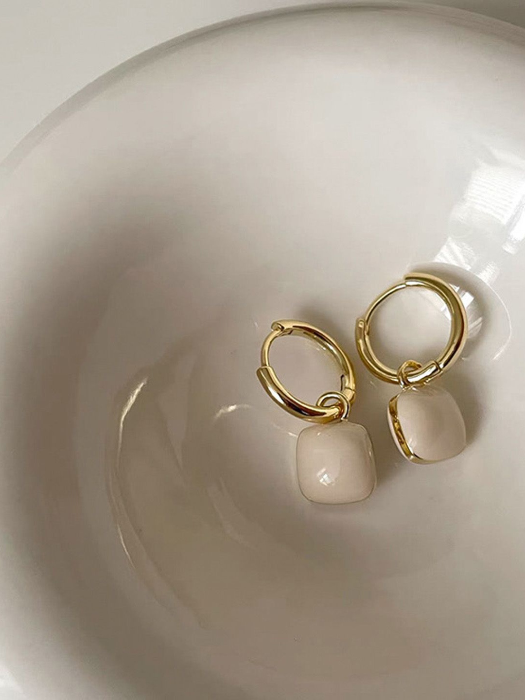 

Just Lil Things Contemporary Shaped Drop Earrings, Gold