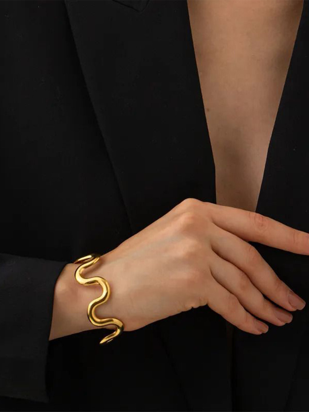 

Aviksha Creations 18K Gold Plated Stainless Steel Bamboo Kada Bracelet