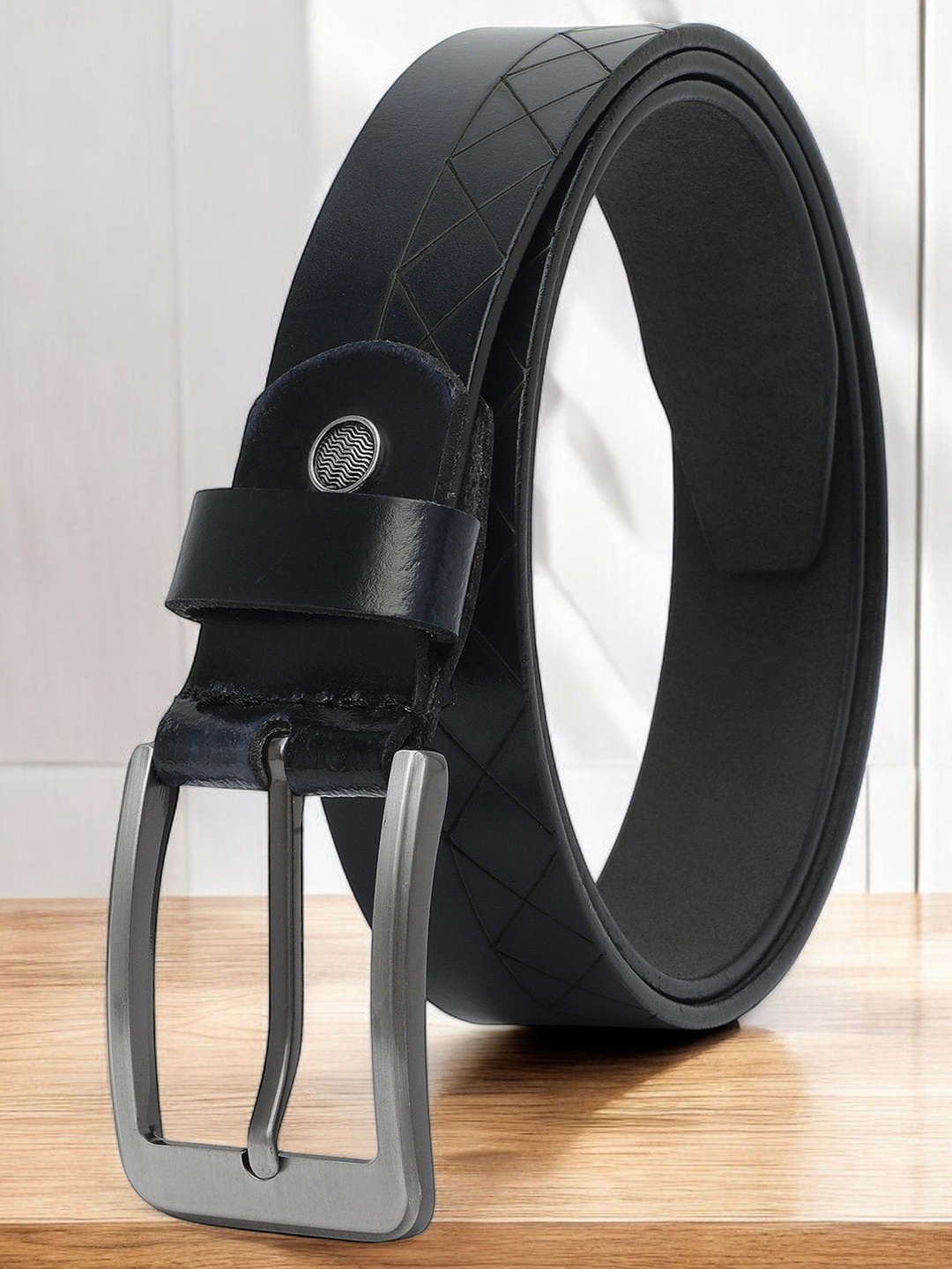 

Provogue Men Textured Leather Formal Belt, Black
