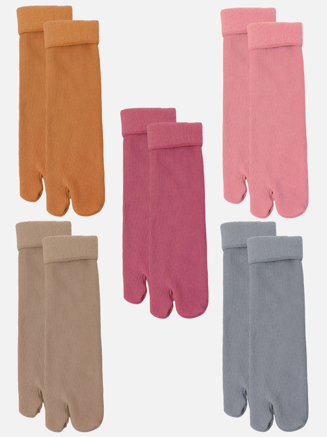 

StyFun Women Pack Of 5 Calf Length Thumb Socks, Pink