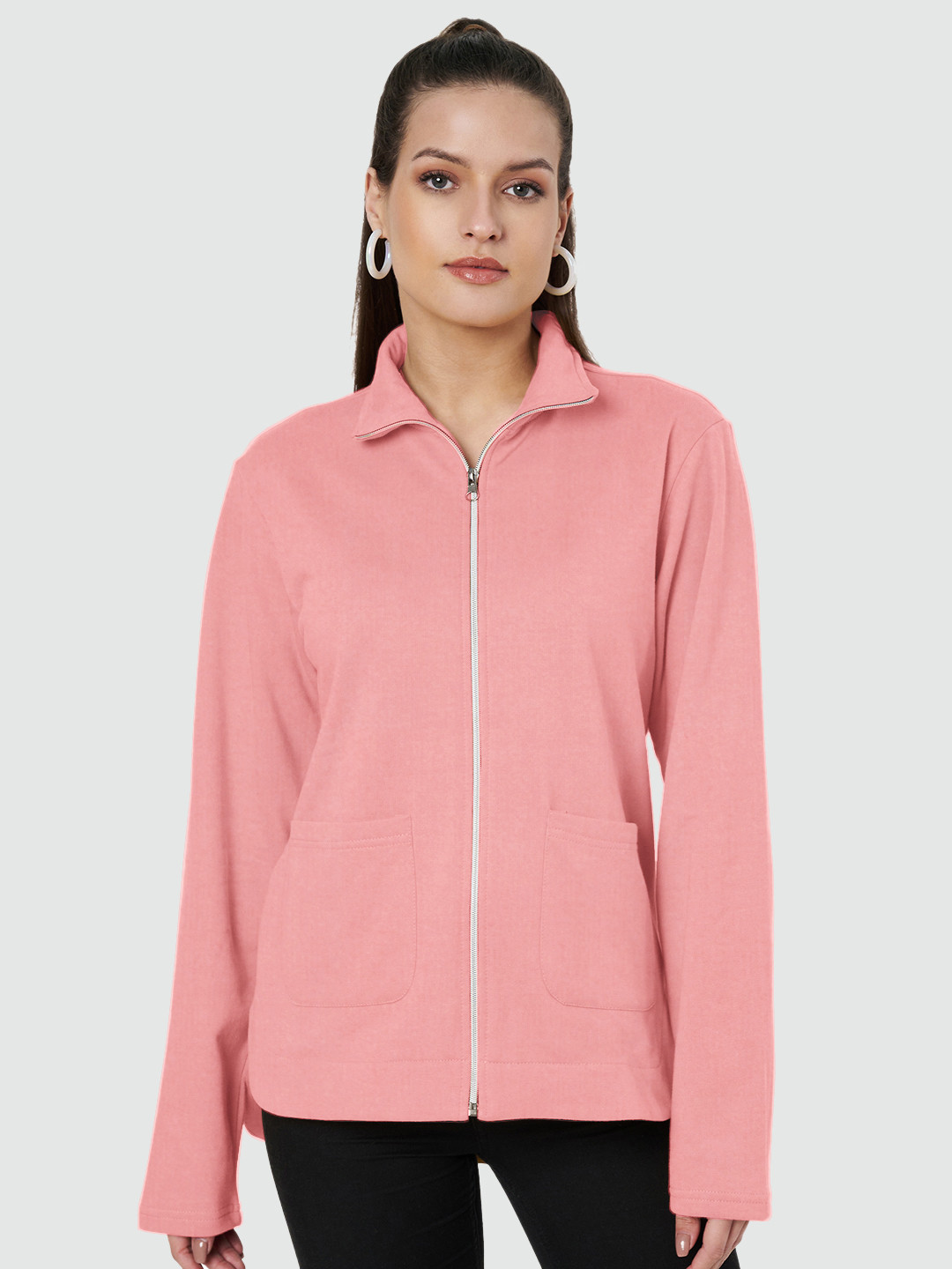 

BRINNS Women Fleece Open Front Jacket, Pink