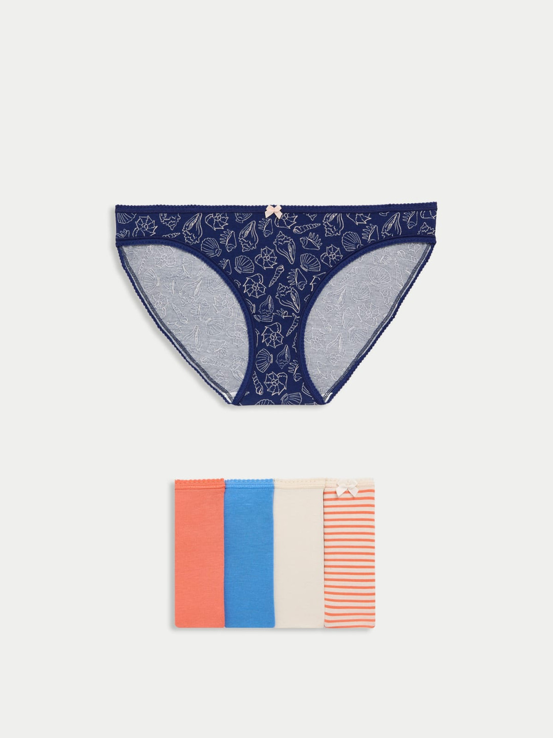 

Marks & Spencer Women Pack Of 5 Printed Bikini Briefs, Orange