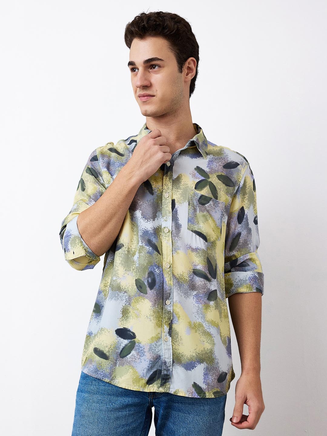 

SPYKAR Men Slim Fit Printed Casual Shirt, Blue