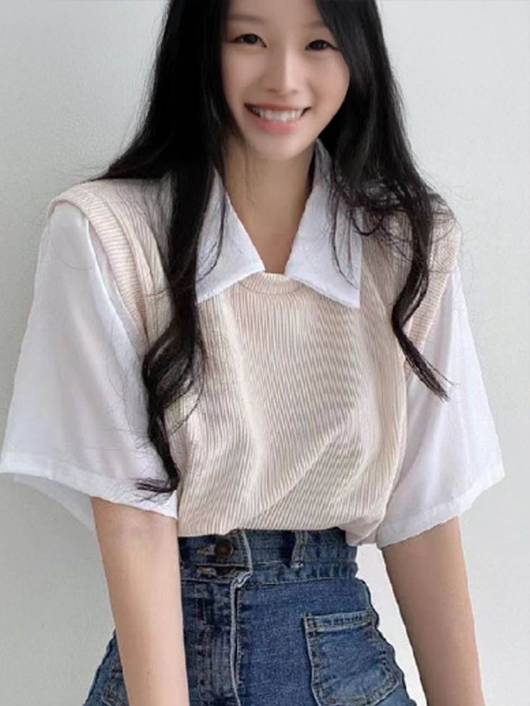 

StyleCast Print Flared Sleeve Top, Beige