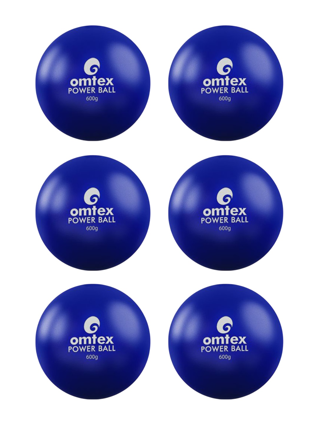 

Omtex Men Pack of 6 Blue Power-Weighted Balls - 600gm