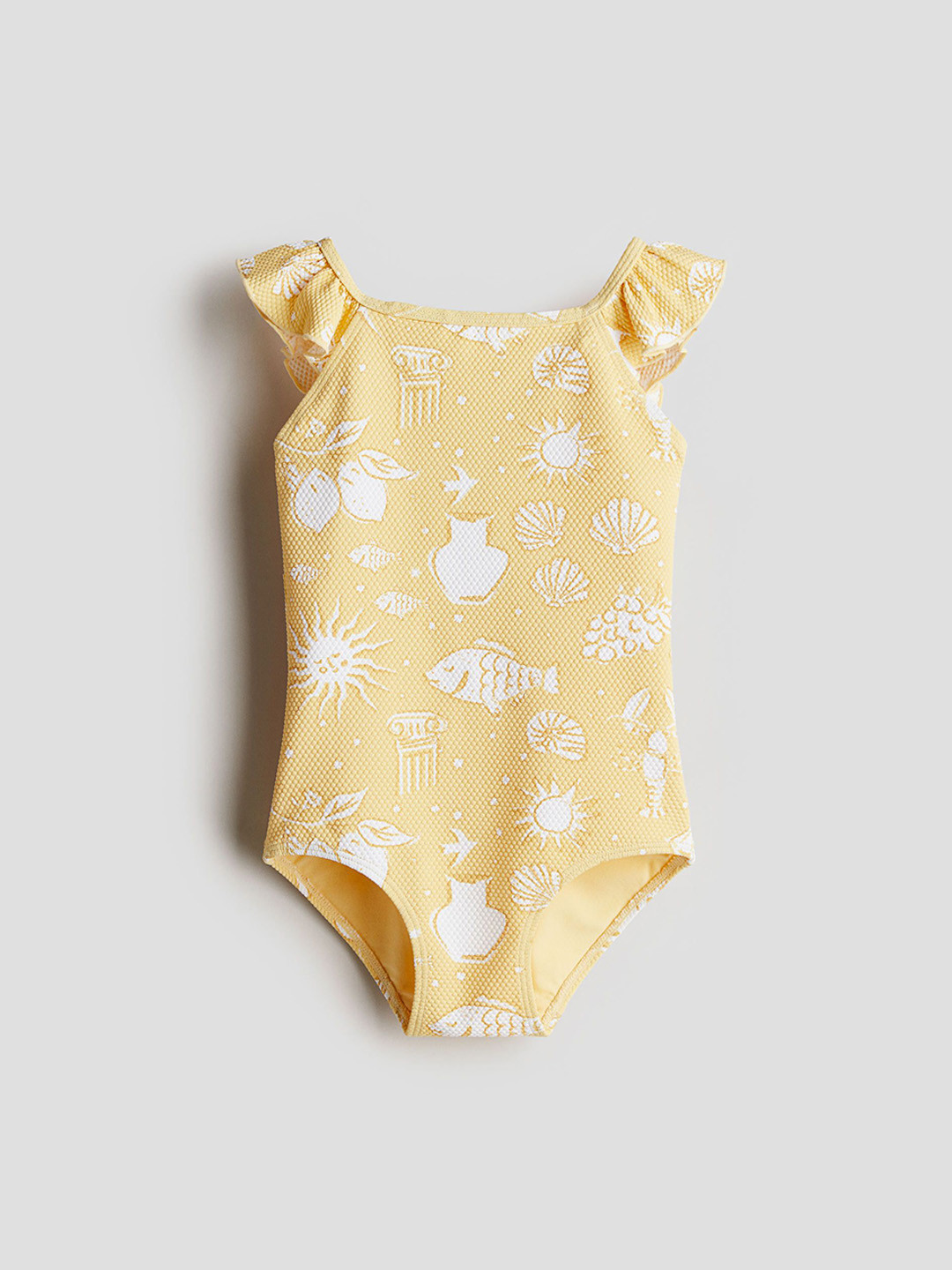 

H&M Girls Textured Swimsuit, Yellow