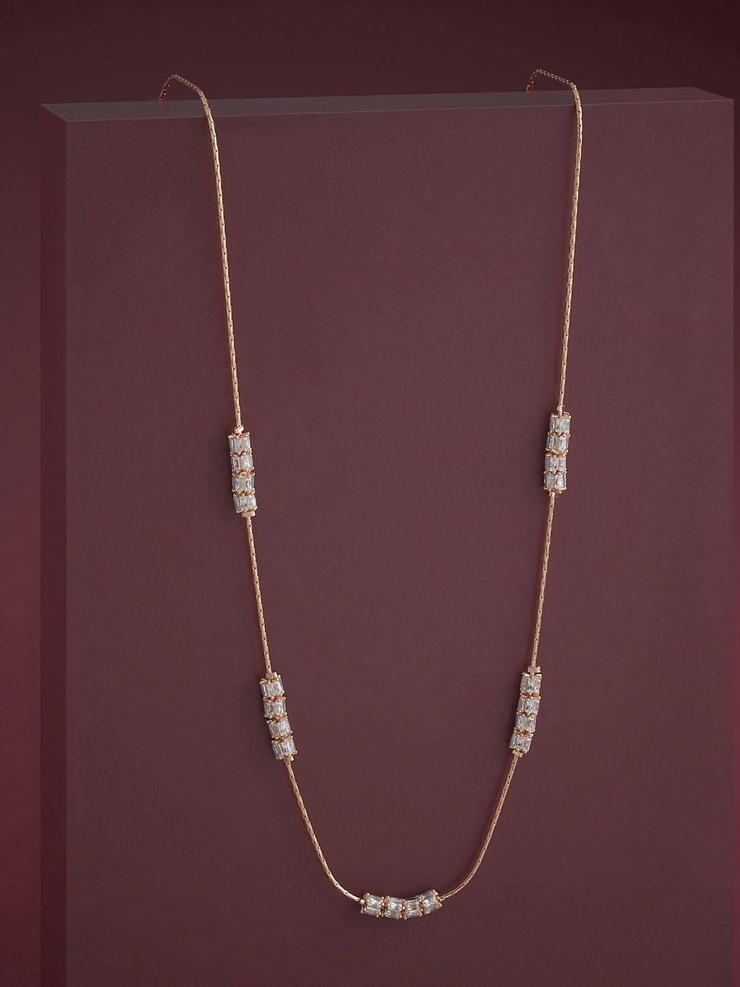 

Kushal's Fashion Jewellery 92.5 Silver Rose Gold-Plated ChainNecklace