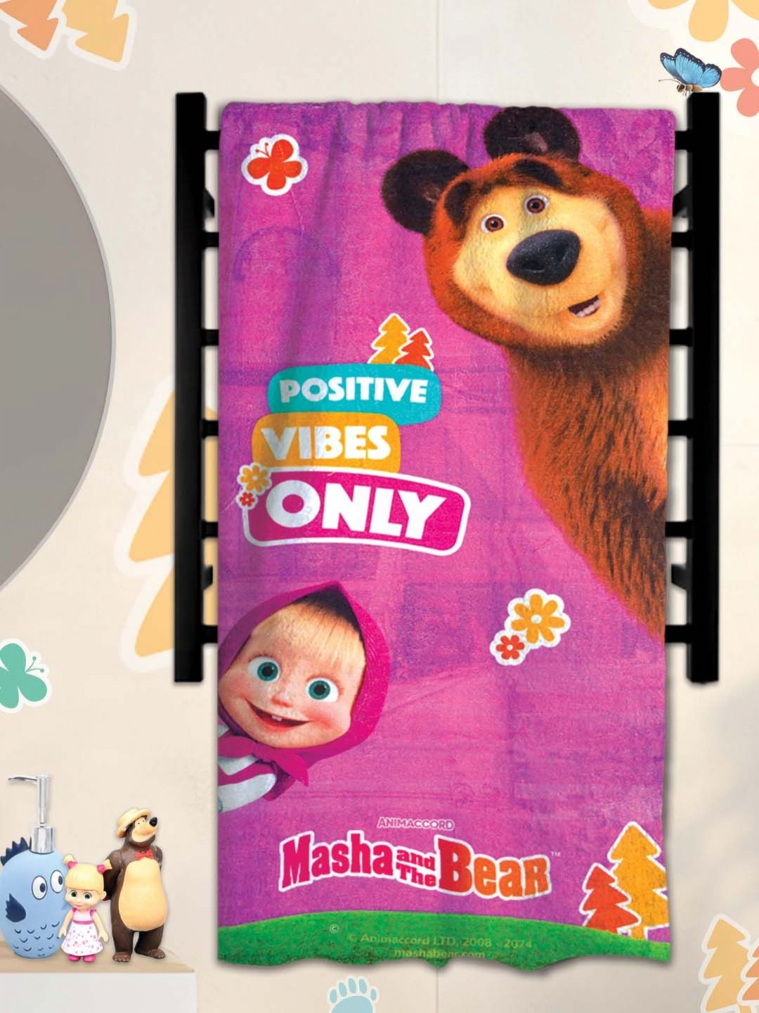 

Athom Living Pink & Brown 1 Printed Cotton 350 GSM Bath Towel