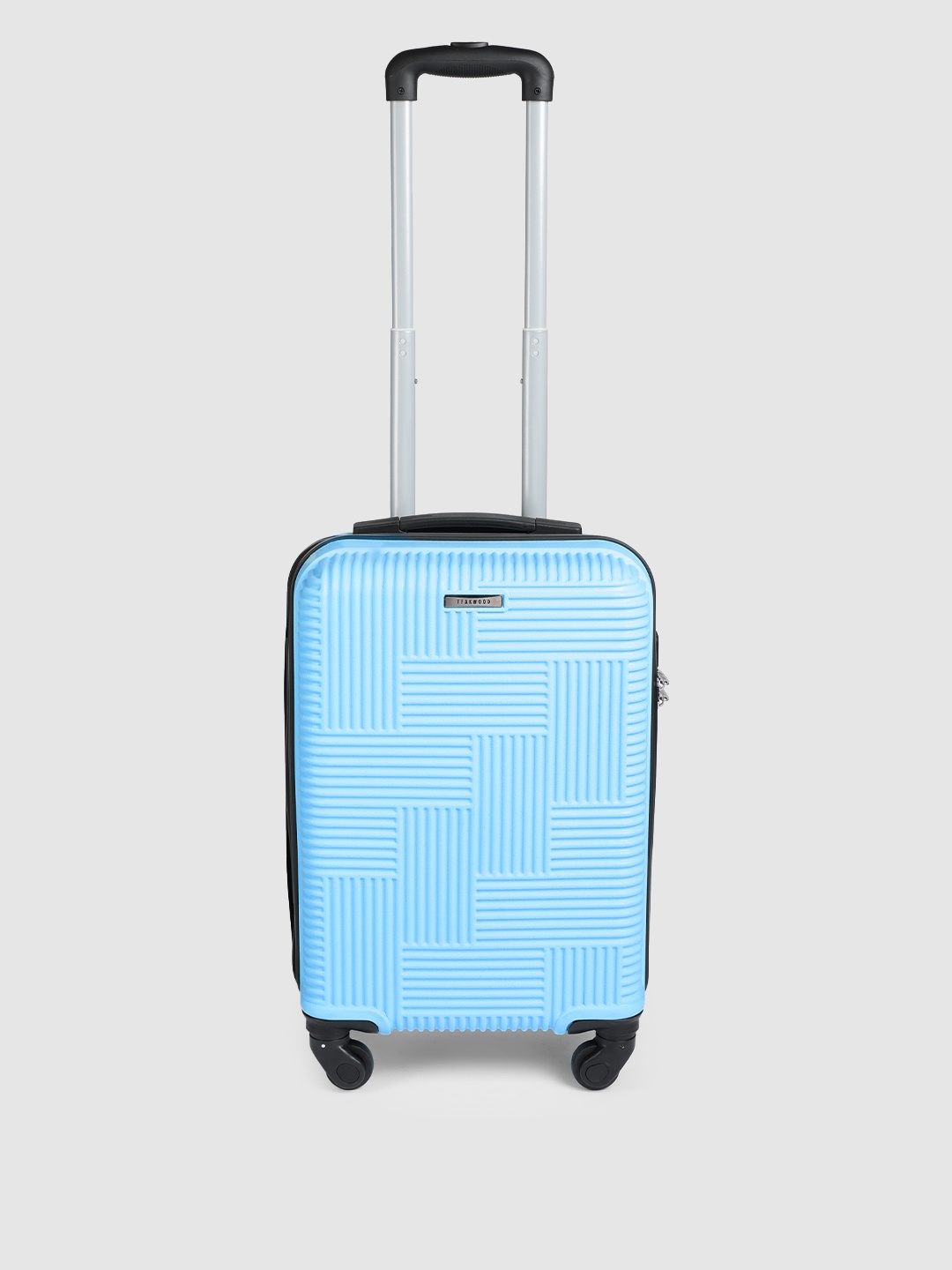 

Teakwood Leathers Ladakh 360-Degree Rotation Textured Hard Cabin Size Trolley Bag - 38L, Blue