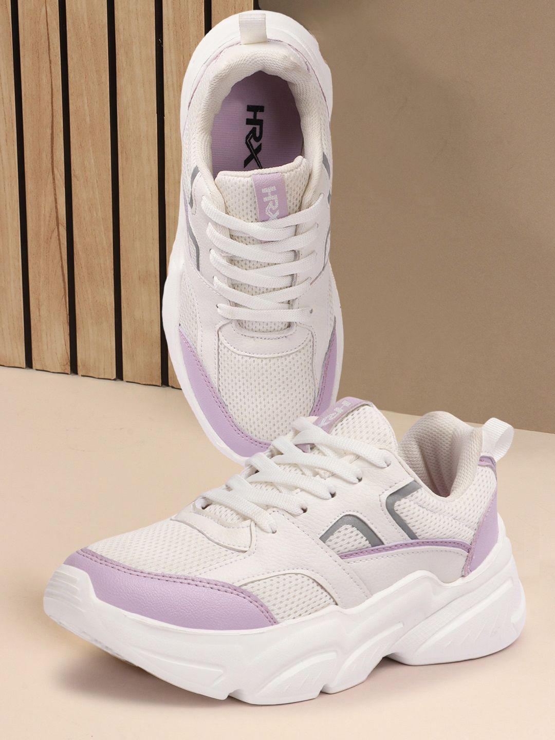 

HRX by Hrithik Roshan Women Textured Lightweight Lace-Up Sneakers, Purple