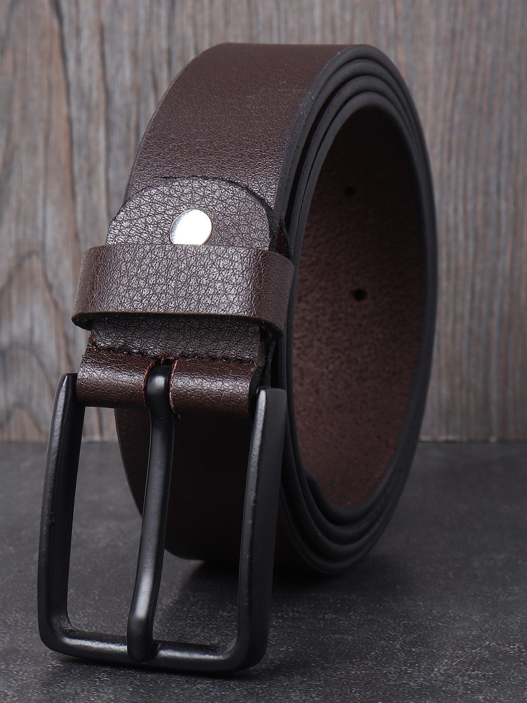 

Metronaut Men Textured Leather Reversible Formal Belt, Brown