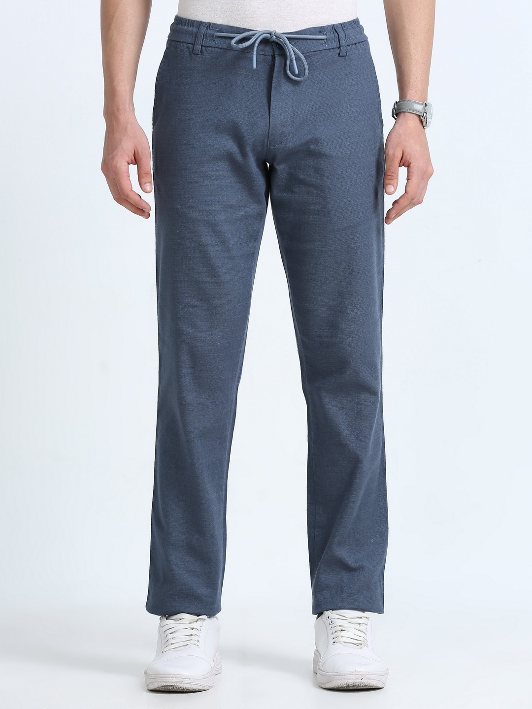 

NEVER NEUD Men Relaxed Trousers, Blue