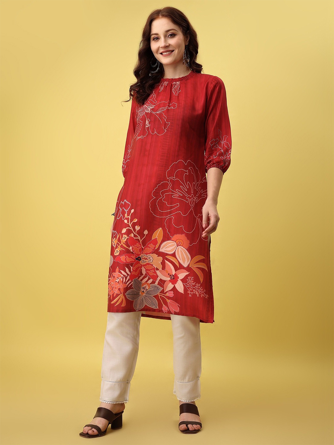 

DressBerry Print A-Line Dress, Peach