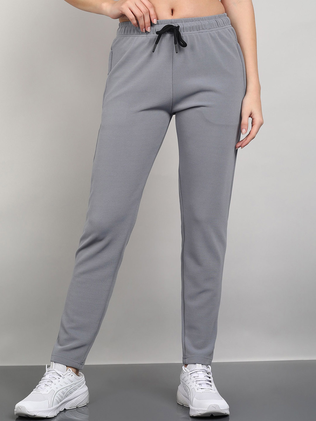 

Moda Rapido Women Slim-Fit Mid Rise Track Pant, Grey