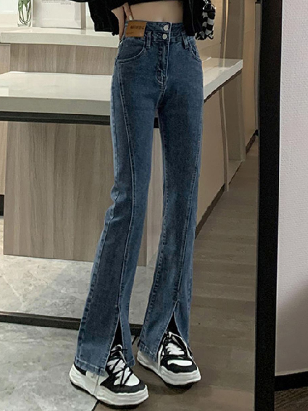 

bebe Women Bootcut High-Rise Jeans, Blue