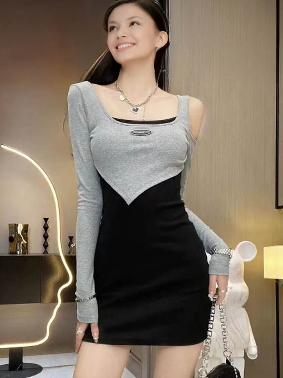 

StyleCast Colourblocked Bodycon Dress, Black