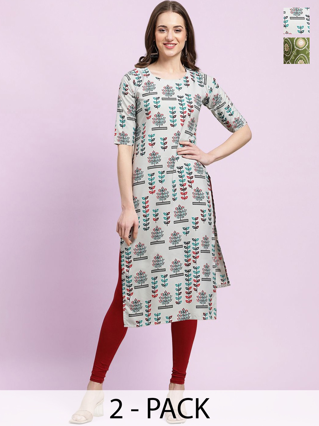 

Moda Rapido Women Ethnic Motifs Printed Floral Crepe Kurta, Multi