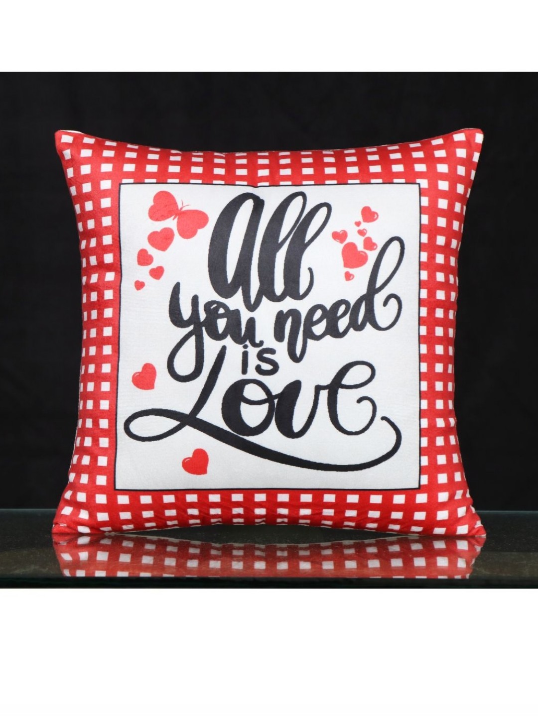 

Aura Red & White Quirky Printed Square Cushion Covers