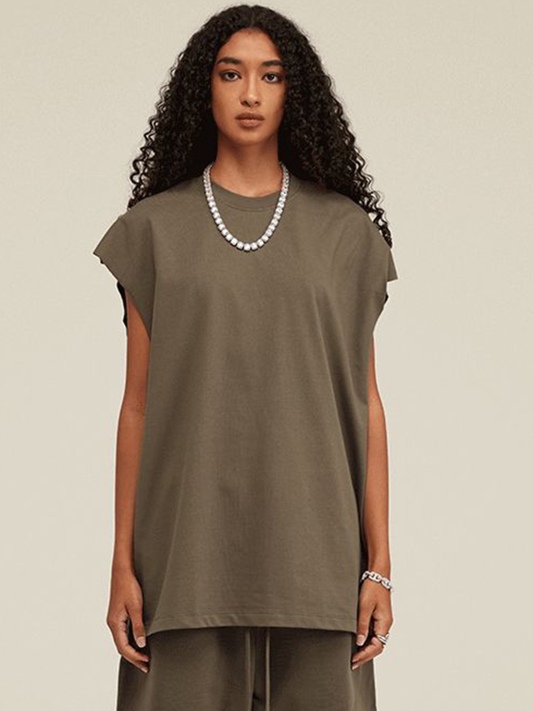 

StyleCast x Revolte Men Raw Edge T-shirt, Brown