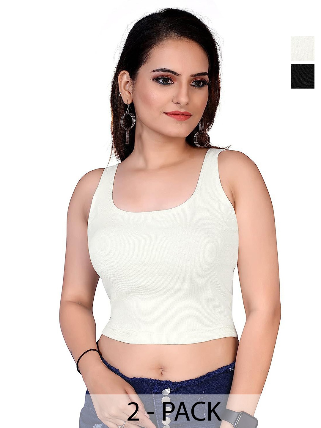 

SRISARAS Tank Crop Top, White