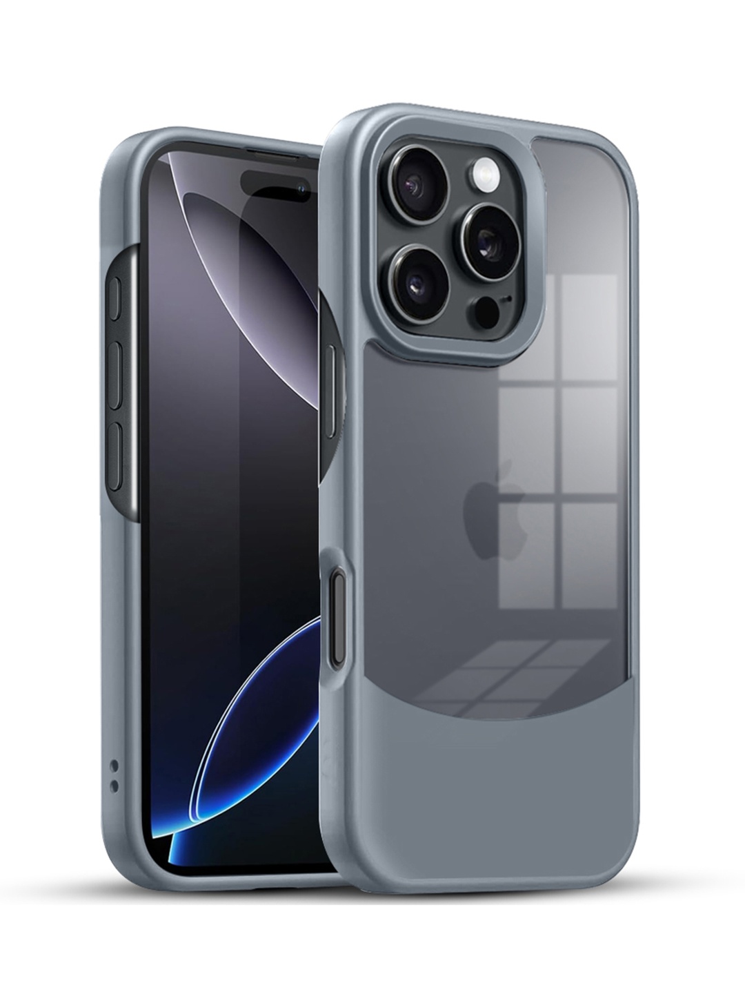 

Karwan iPhone 16 Pro Max Ultra-Hybrid Shockproof Back Case, Grey