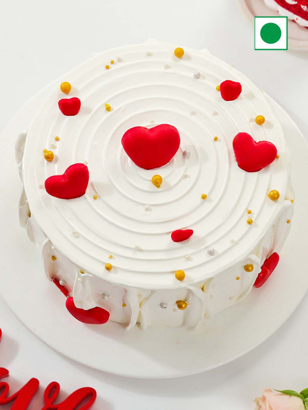 

IGP Red Velvet Eggless Round Shape Cake - 1Kg, White