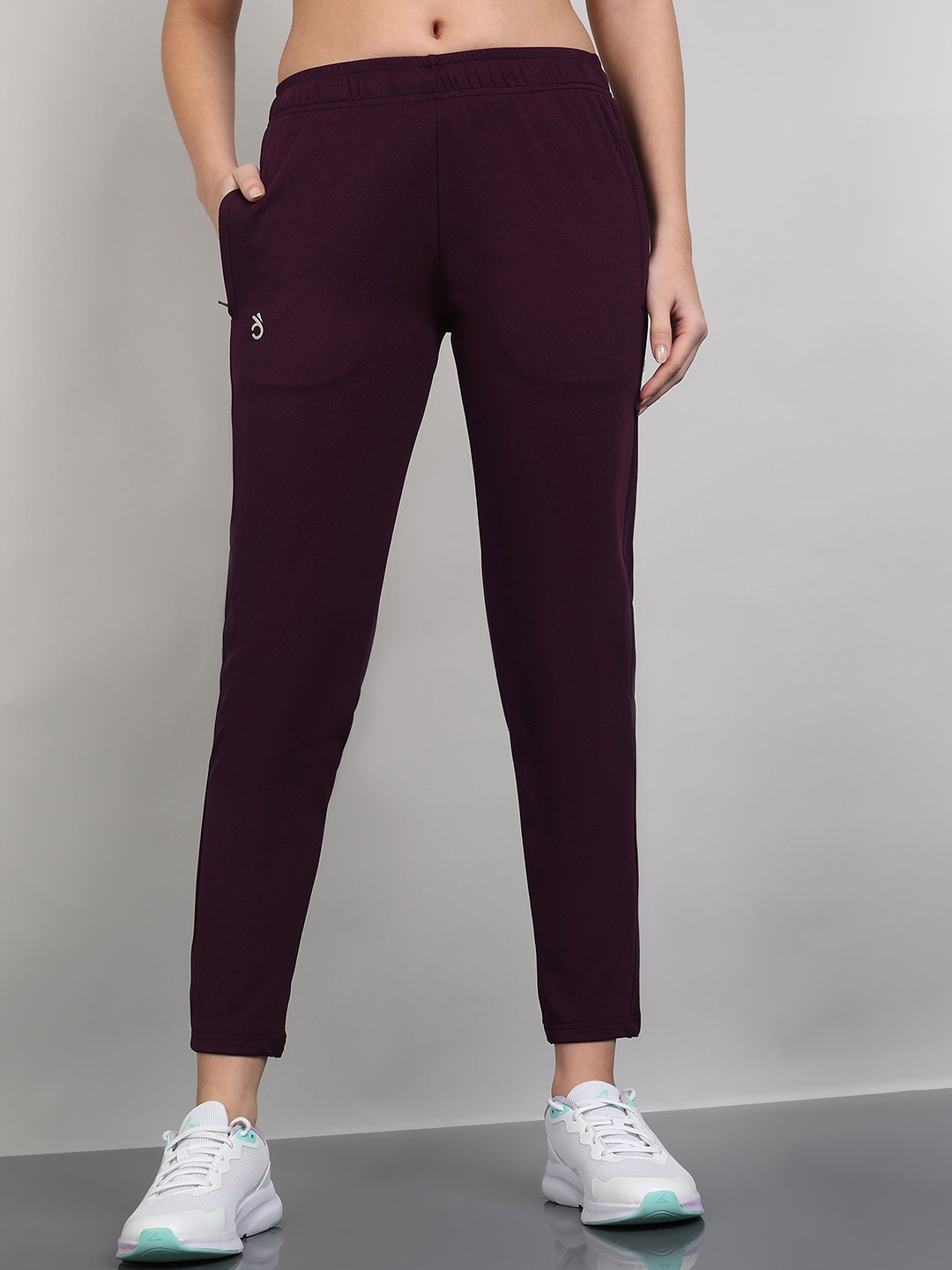 

Moda Rapido Women Slim-Fit Mid Rise Track Pant, Burgundy