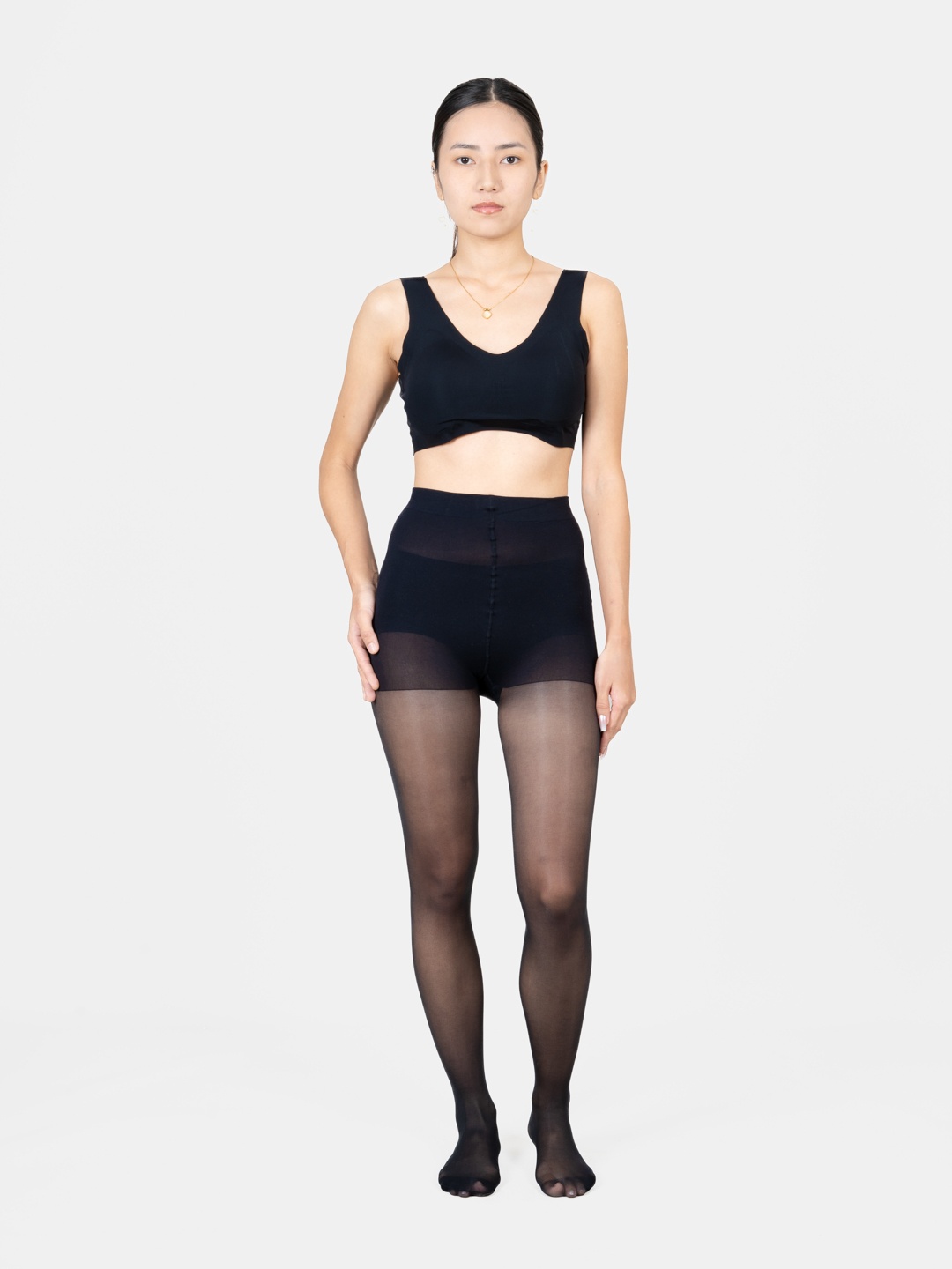 

Shapercult Women Ultra Premium Anti-Scratch Transparent Stockings, Black