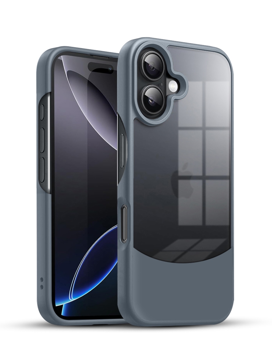 

Karwan iPhone 16 Plus Ultra Hybrid Shockproof Back Case, Grey
