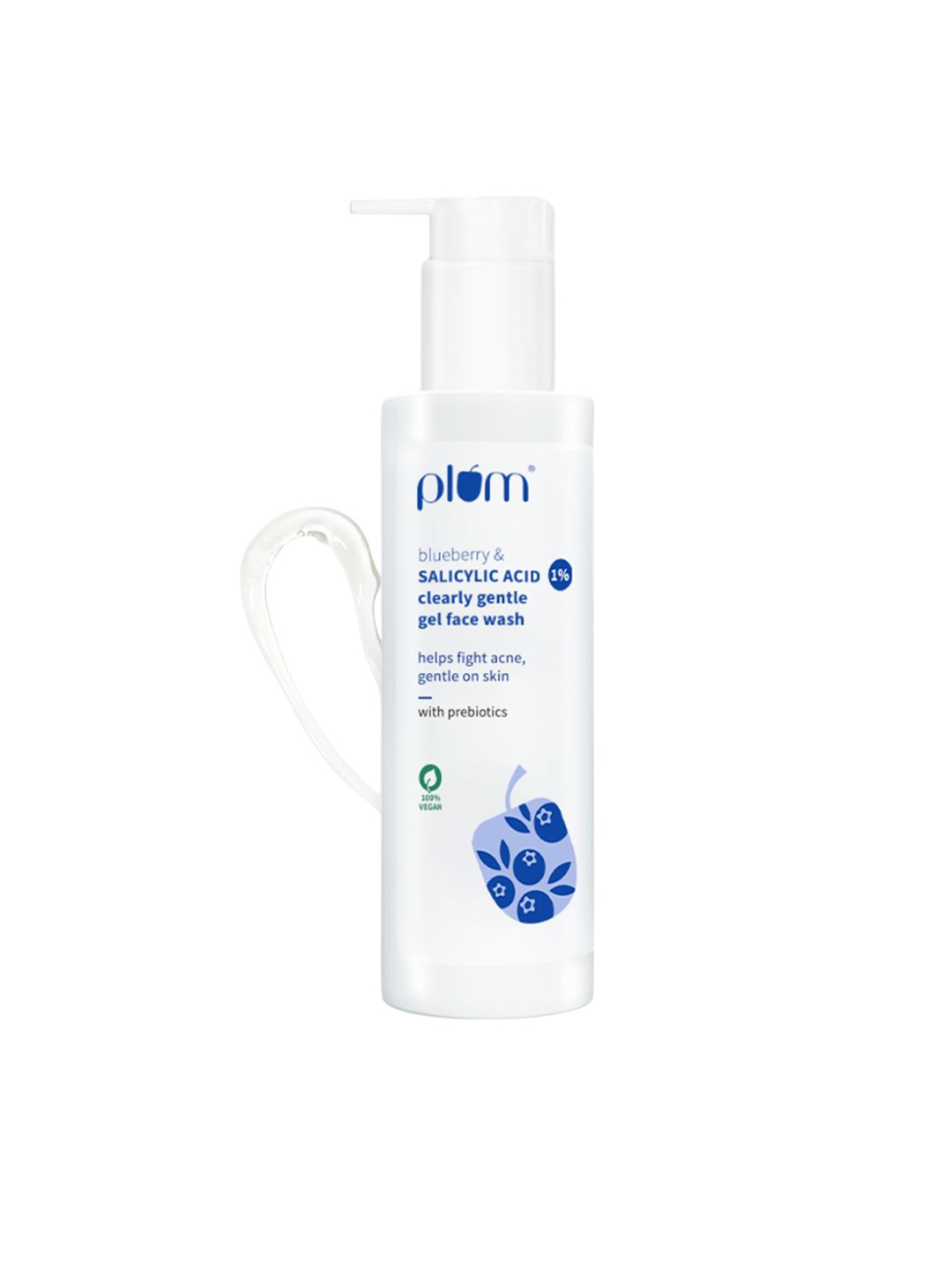 

Plum Blueberry & 1% Salicylic Acid Clearly Gentle Gel Face Wash - 100 ml, White