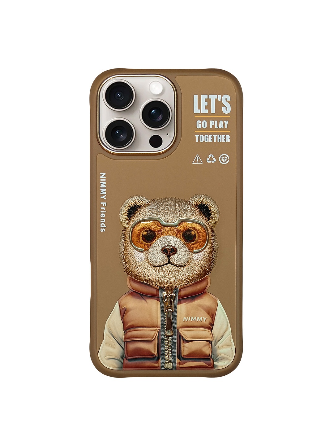 

TREEMODA Cartoon Characters Printed iPhone 16 Pro Max Back Case Mobile Accessories, Brown