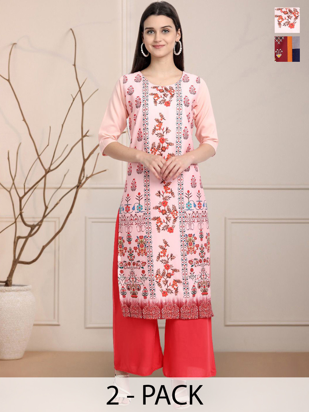 

Moda Rapido Women Ethnic Motifs Printed Floral Crepe Kurta, Multi