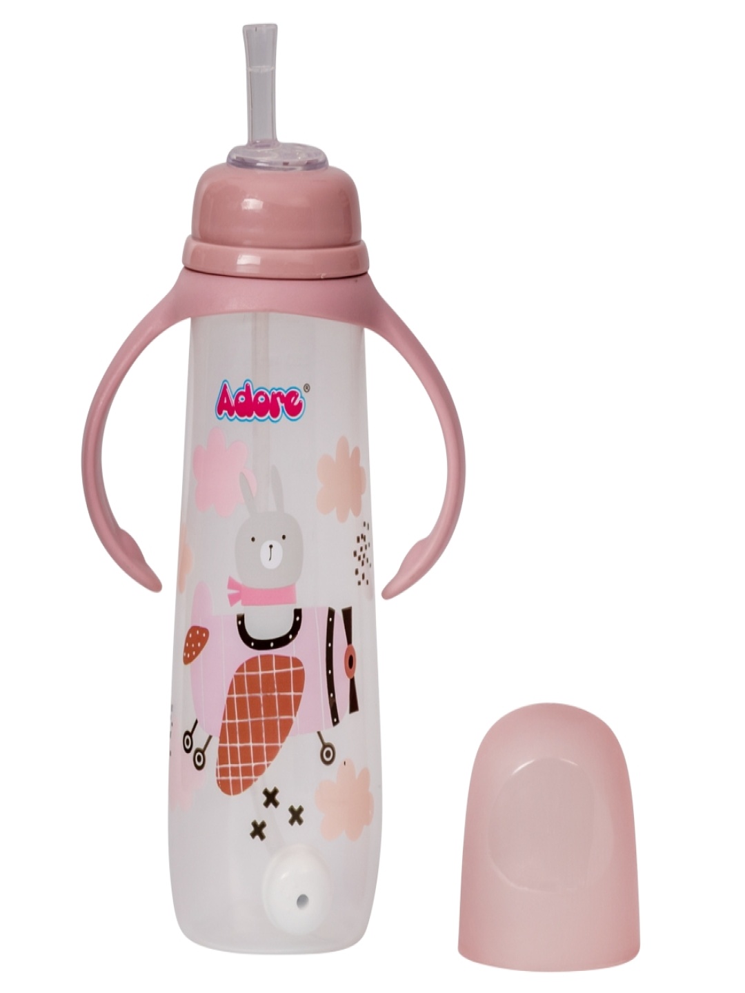 

Adore Baby Straw Sipper With Gravity Ball & Twin Handle 250ml, Pink