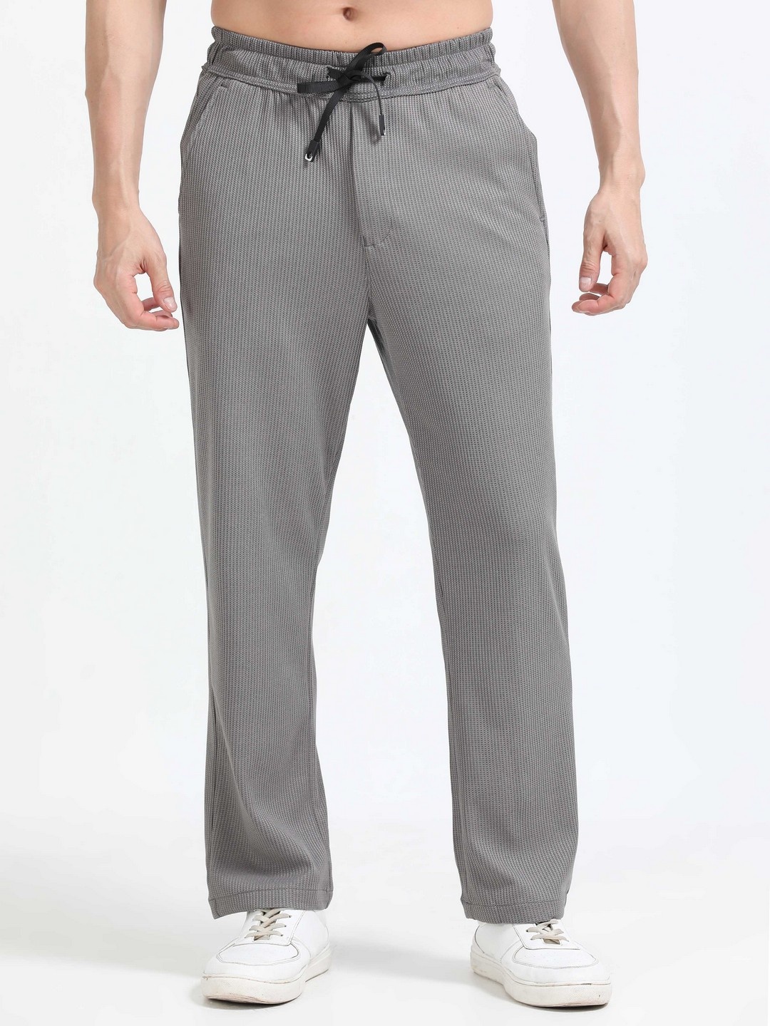 

NEVER NEUD Men Relaxed Popcorn Traveller Trousers, Grey