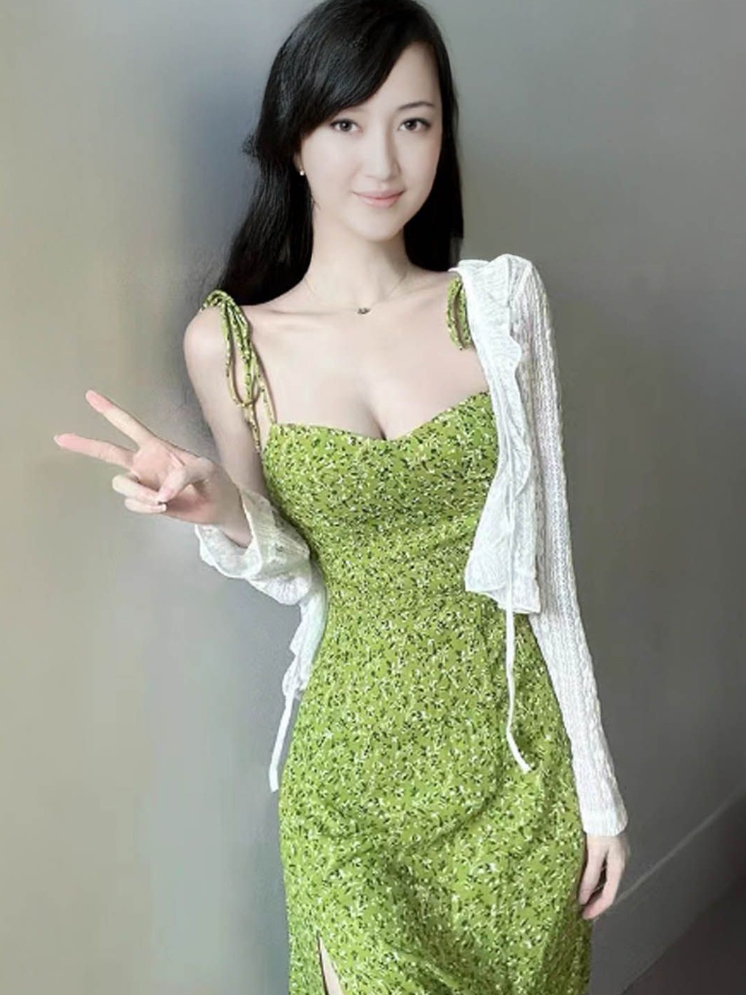 

StyleCast Women Printed Sheath Maxi Dress, Green