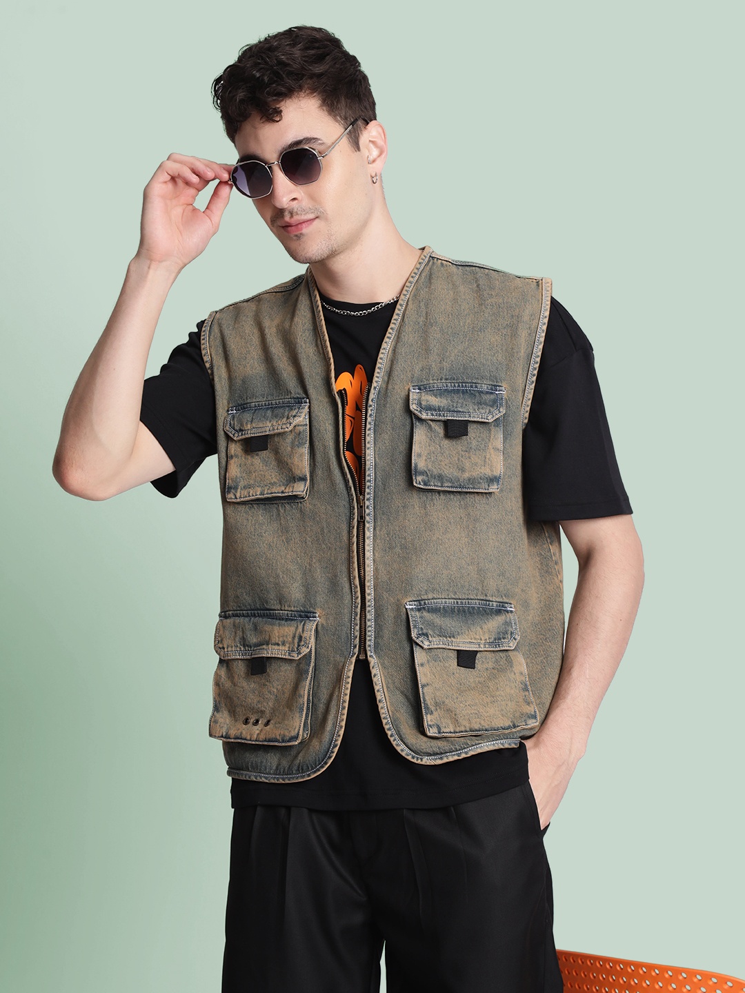 

Bene Kleed Men Outdoor Open Front Jacket, Olive