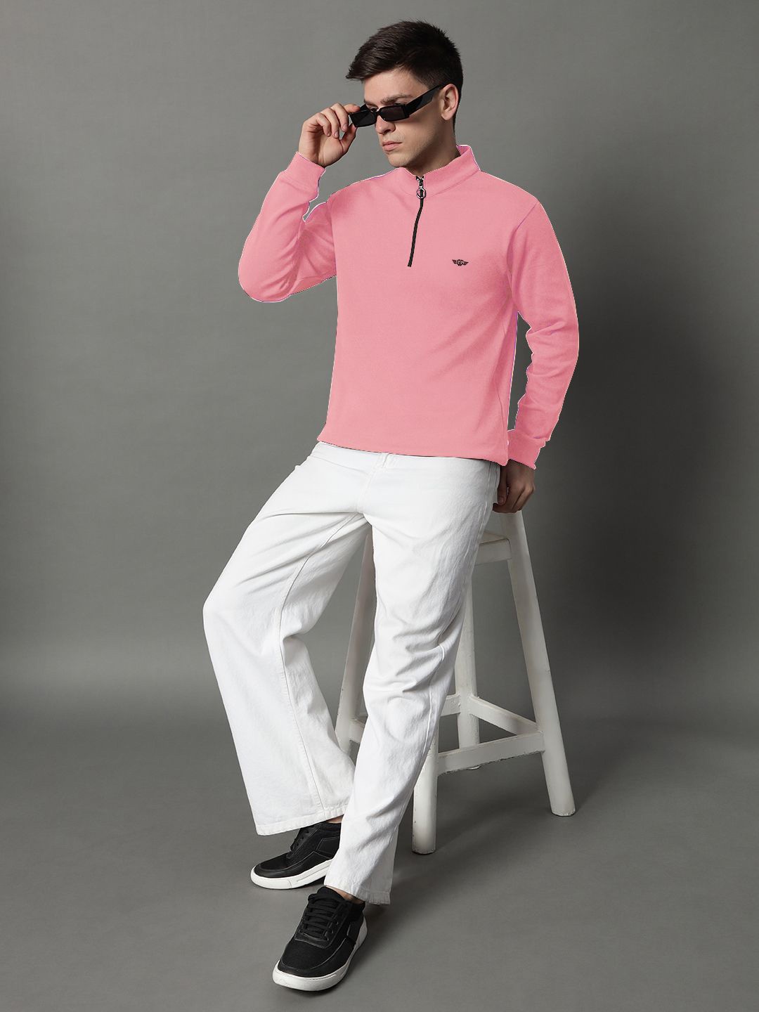 

GET GOLF Men High Neck Sweatshirt, Pink