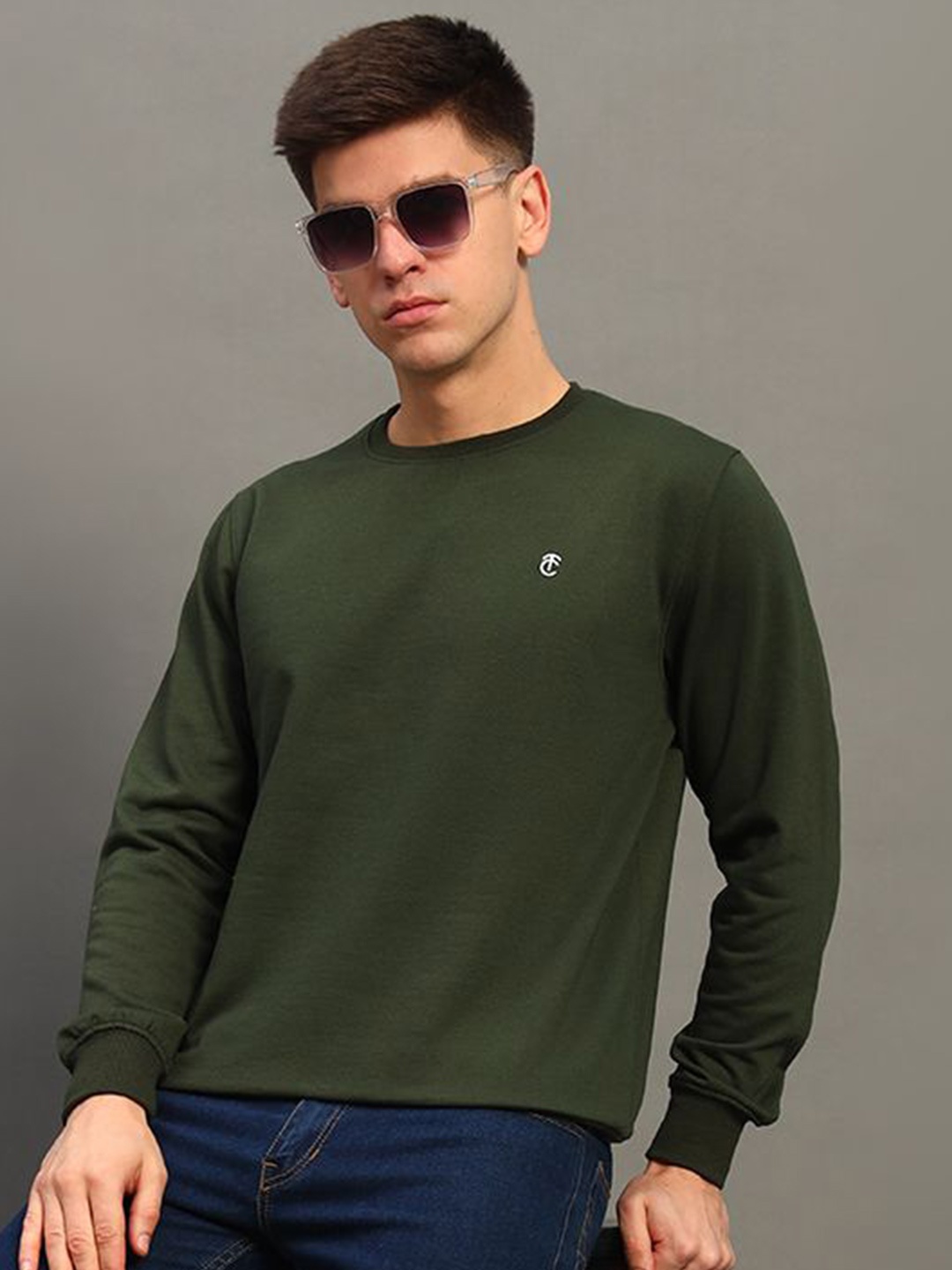 

THE CASUALS Men Sweatshirt, Green
