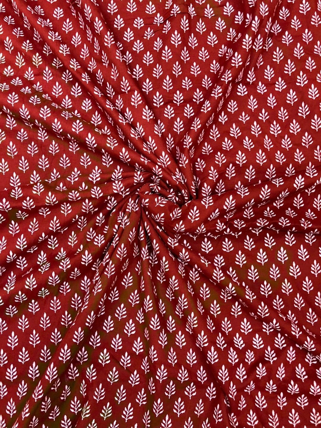

PALASH Floral Printed Pure Cotton Unstitched Dress Material, Maroon
