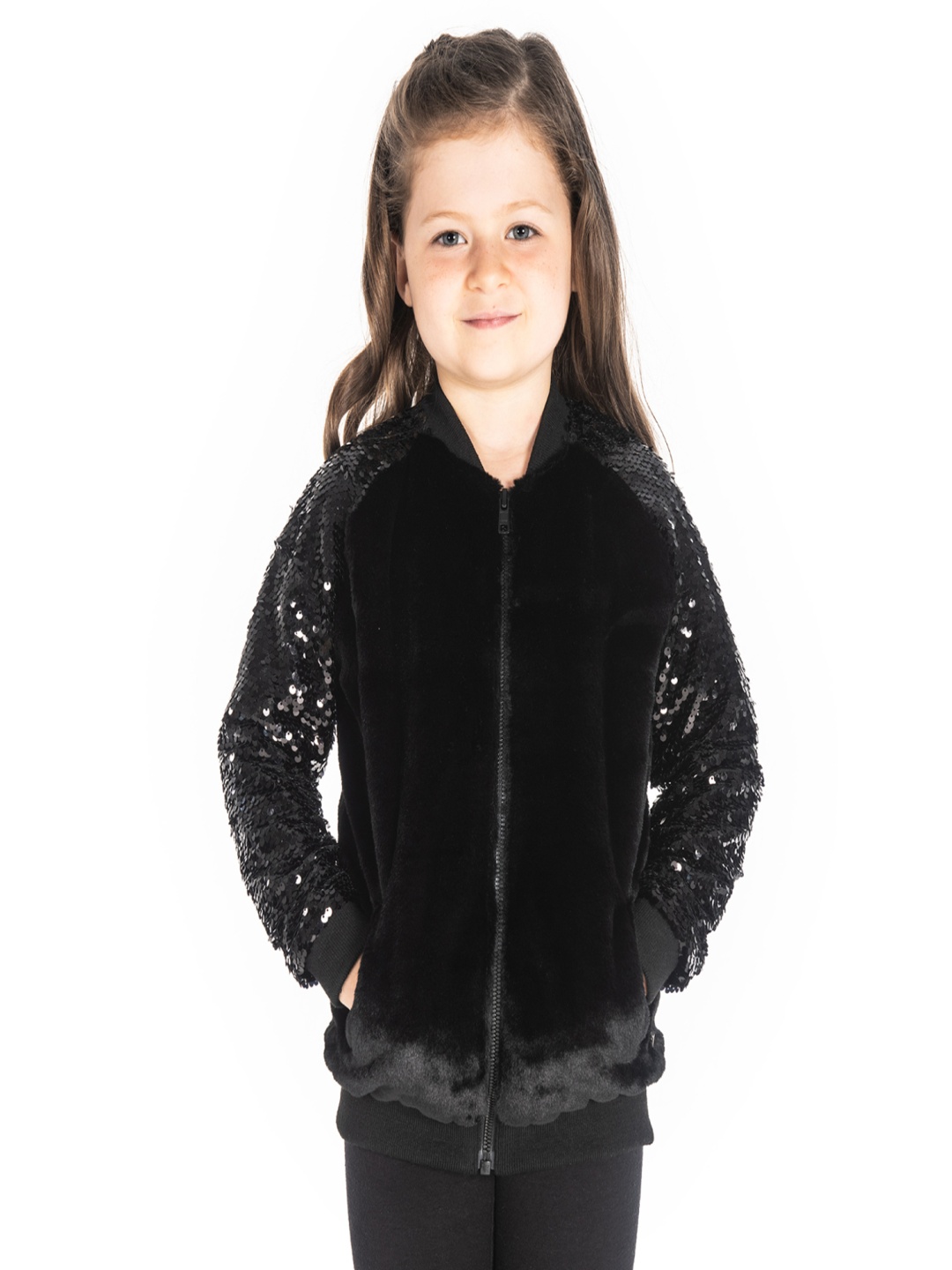 

Cherry Crumble Girls Bomber Jacket, Black