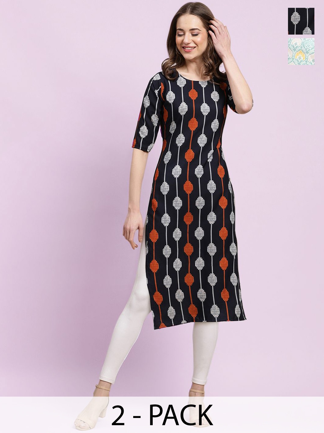 

Moda Rapido Women Ethnic Motifs Printed Floral Crepe Kurta, Multi