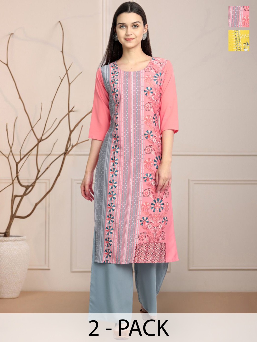 

Moda Rapido Women Ethnic Motifs Printed Floral Crepe Kurta, Multi