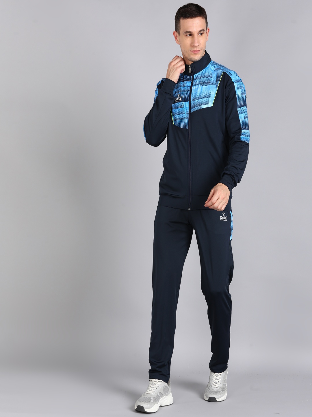 

Pace International Graphic Printed Slim-Fit Tracksuit, Navy blue