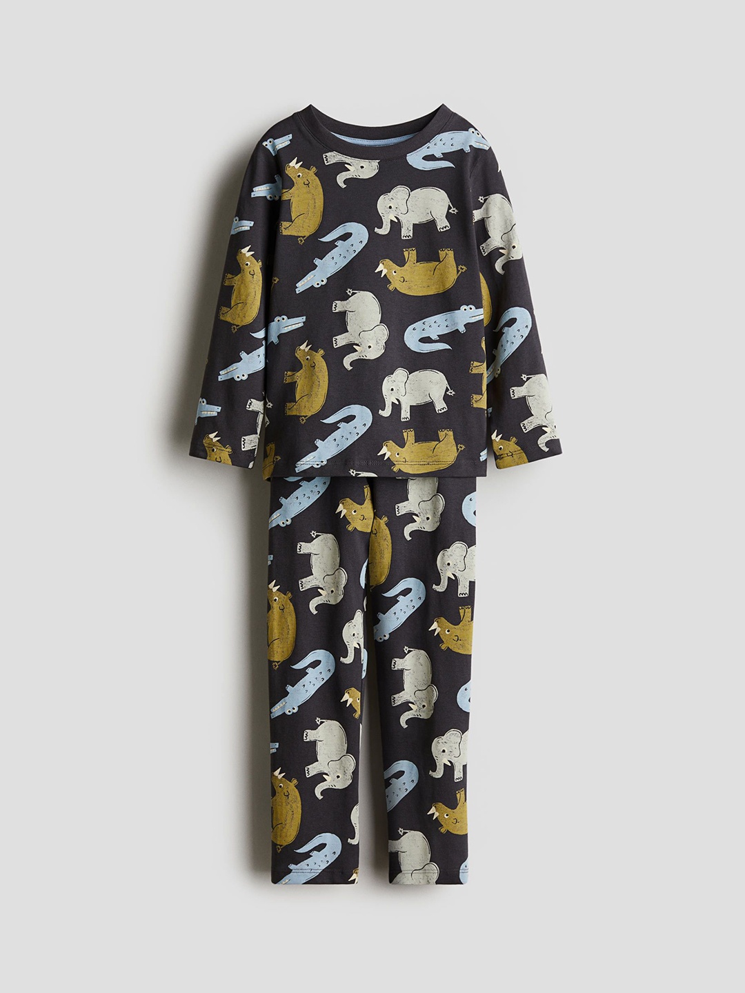 

H&M Patterned Jersey Pyjamas, Grey